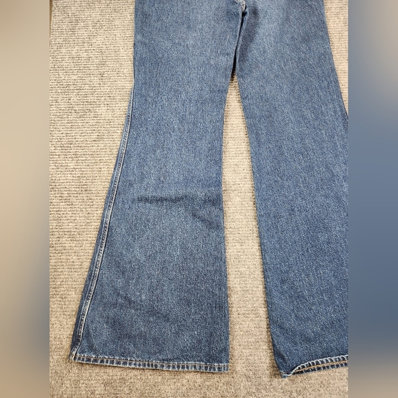 Wrangler Wanderer Flare Jeans Womens Sz 29x34 Blue High Rise Indigood Western - Picture 12 of 16